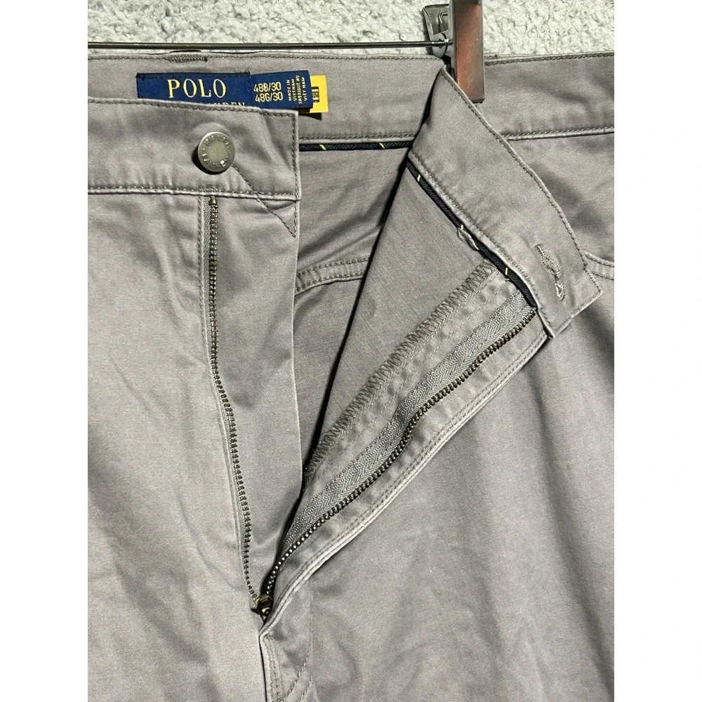 NWT Polo Ralph Lauren Mens Angler Grey‎ Classic Fit 5 Pocket Chino Pants New 48B